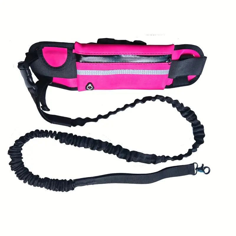 Hands-Free Dog Leash with Waist Pouch & Shock Absorbing Bungee