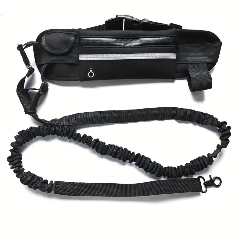 Hands-Free Dog Leash with Waist Pouch & Shock Absorbing Bungee