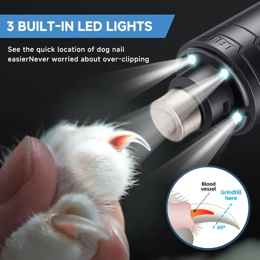 Electric Dog Nail Clipper with LED Light