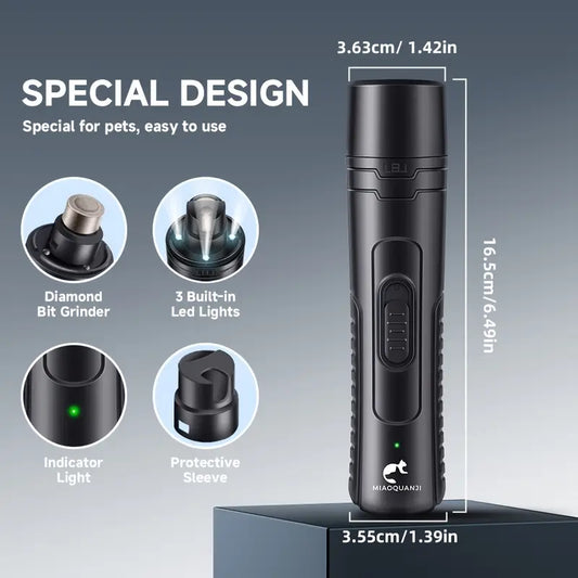 Electric Dog Nail Clipper with LED Light